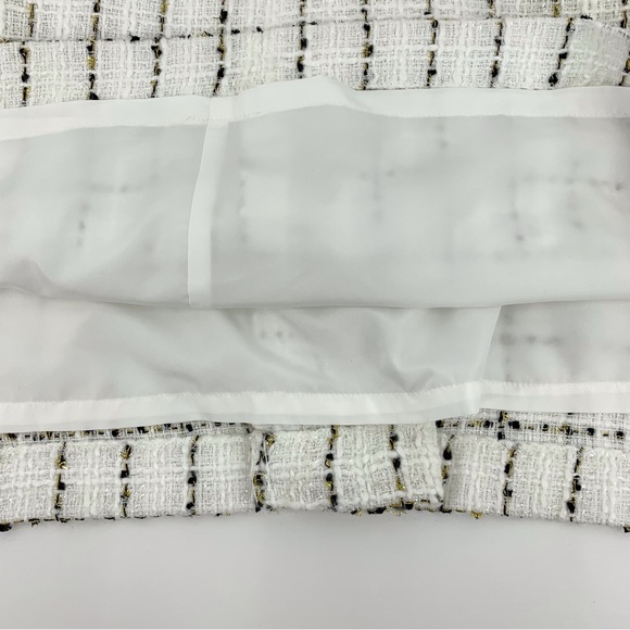 Tommy Hilfiger NWT Ivory Black Gold Plaid Tweed Mini Pencil Pocketed Skirt, 16 - Picture 7 of 14